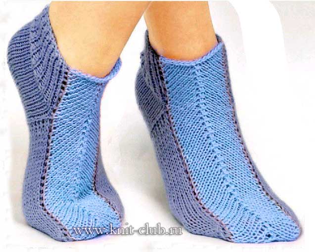 Инструкция по вязанию носков спицами.